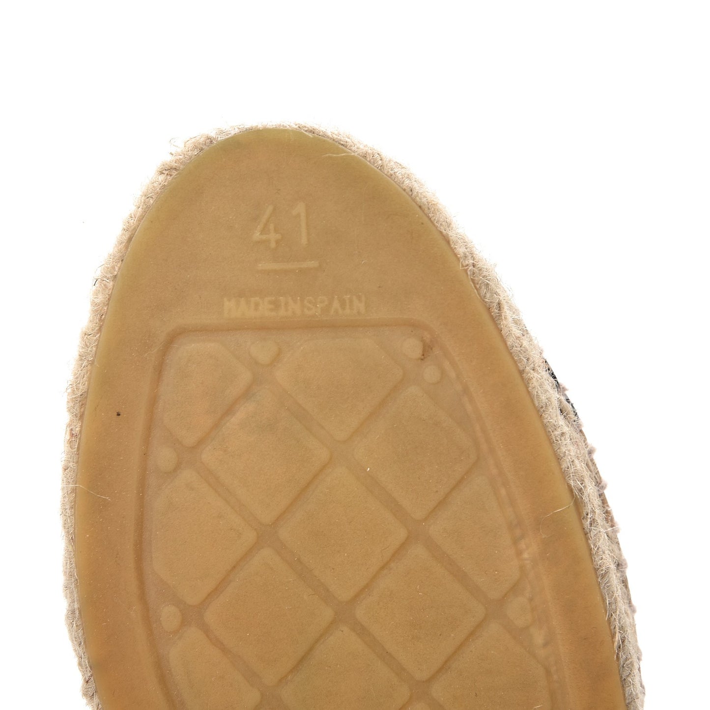 Lambskin Canvas Cap Toe CC Espadrilles 41 Beige Black