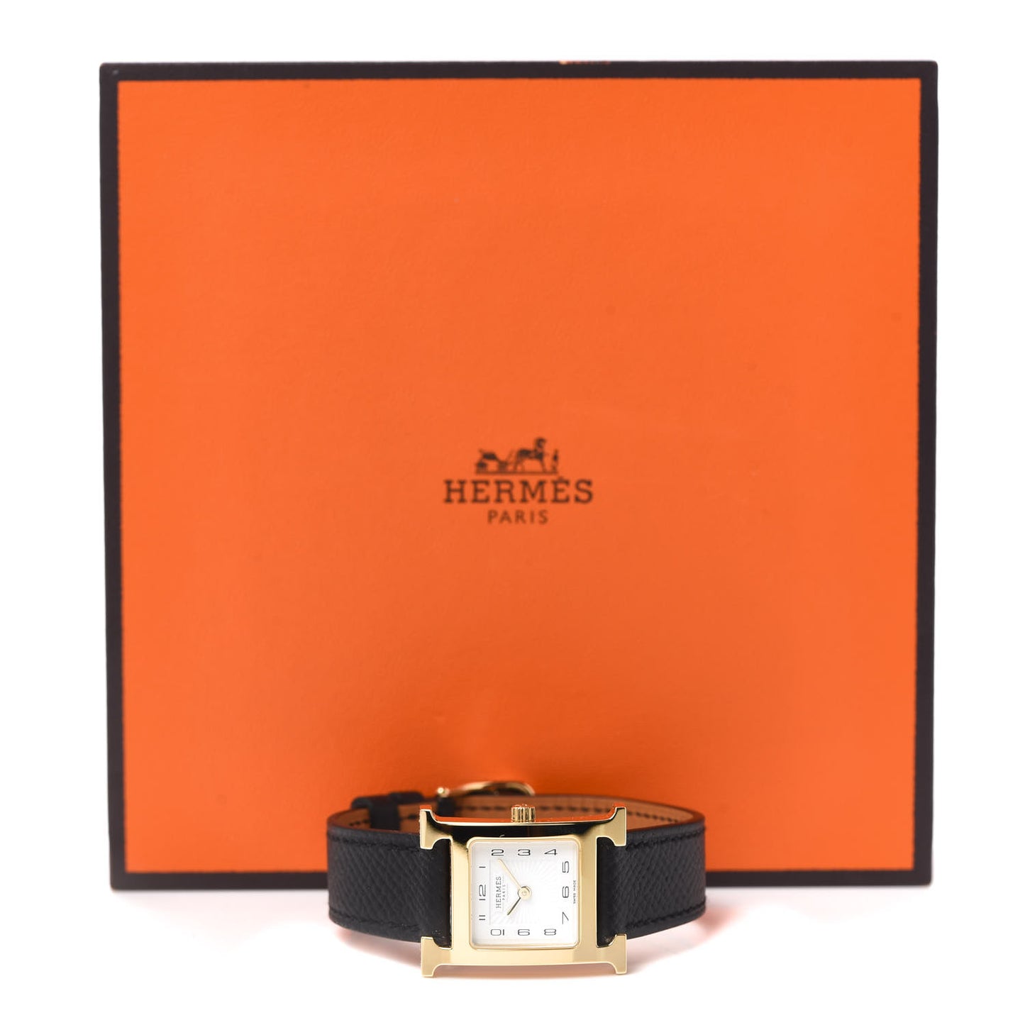 Stainless Steel Epsom 21mm Heure H Hour Quartz Watch Noir