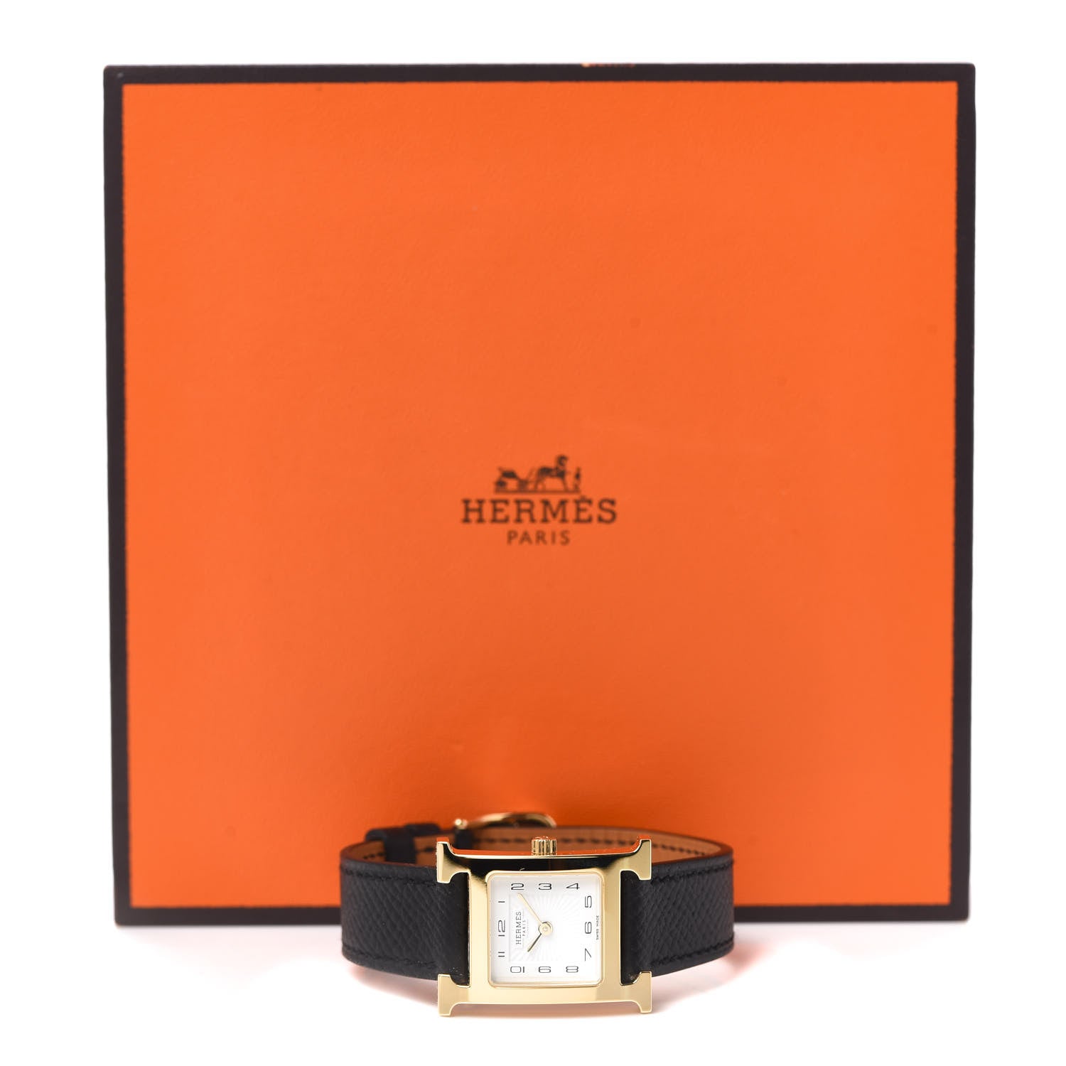 Hermes Stainless Steel Epsom 21mm Heure H Hour Quartz Watch Noir 5 of 5