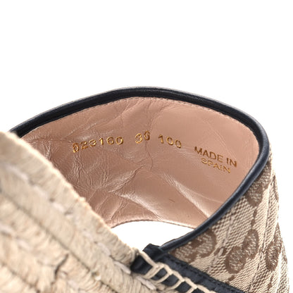 Gucci Monogram Matelasse Diagonal GG Marmont Platform Espadrille Slide Sandals 36 Beige Ebony Black 8 of 9