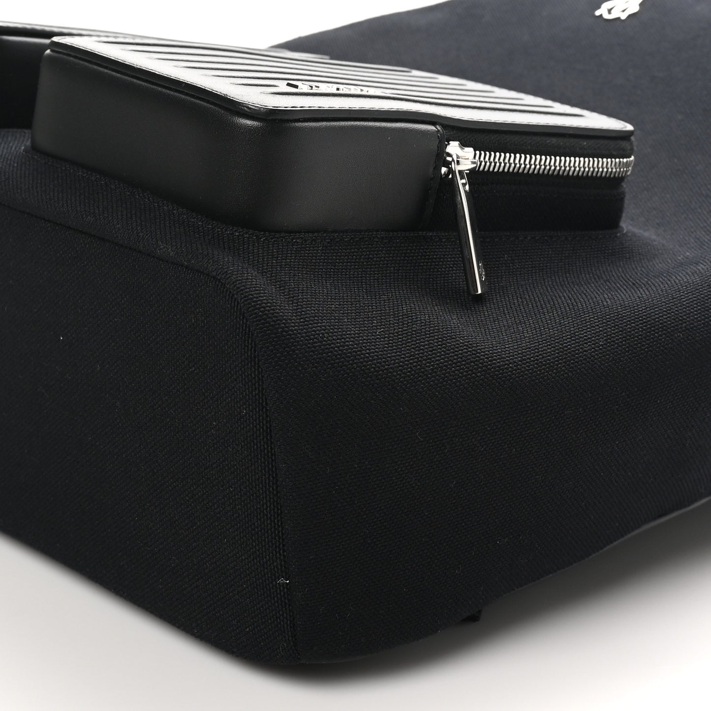 Canvas Calfskin Never Still Medium Backpack Black