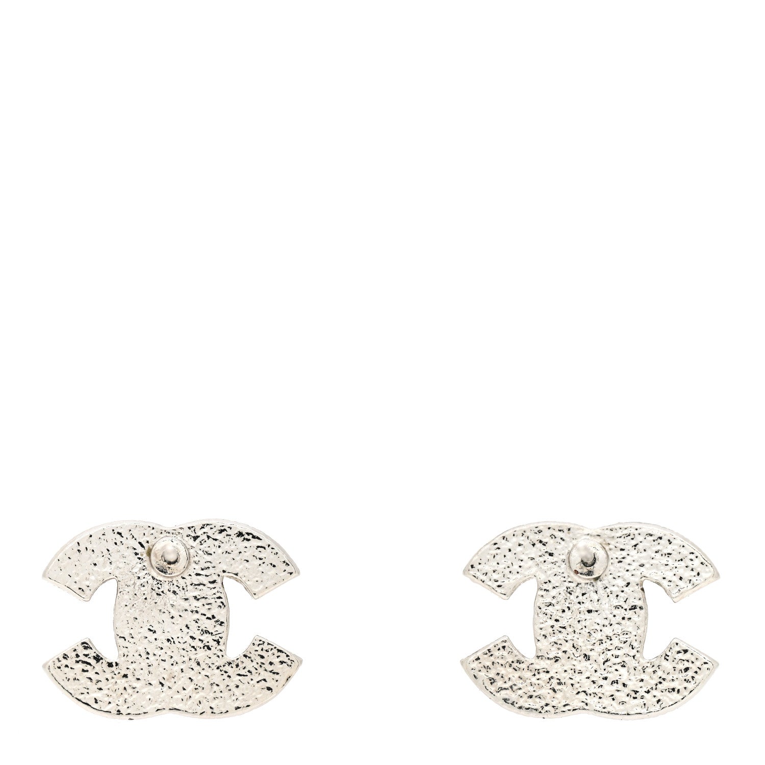 Chanel Crystal Timeless CC Earrings Silver 4 of 5