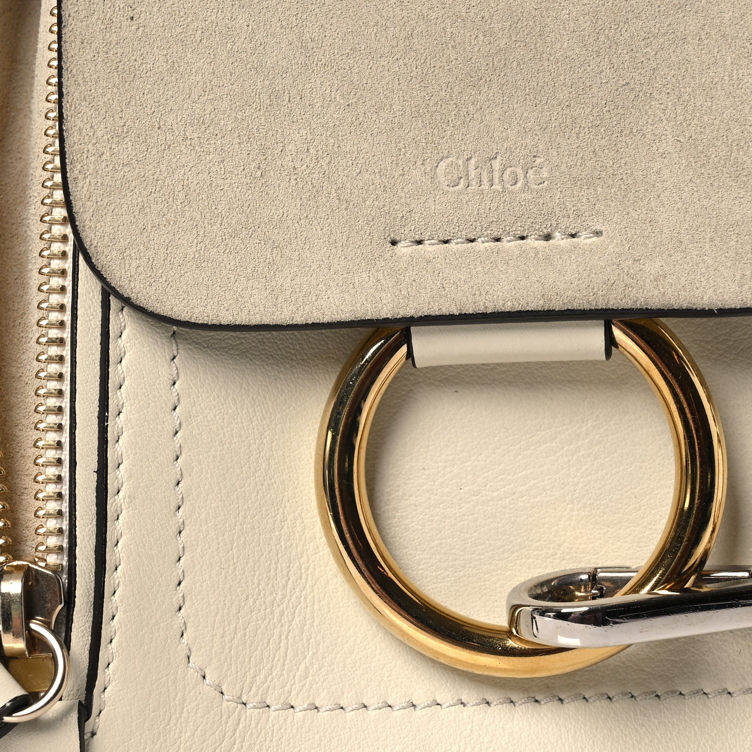 Chloe Suede Calfskin Mini Faye Backpack Off White 8 of 19