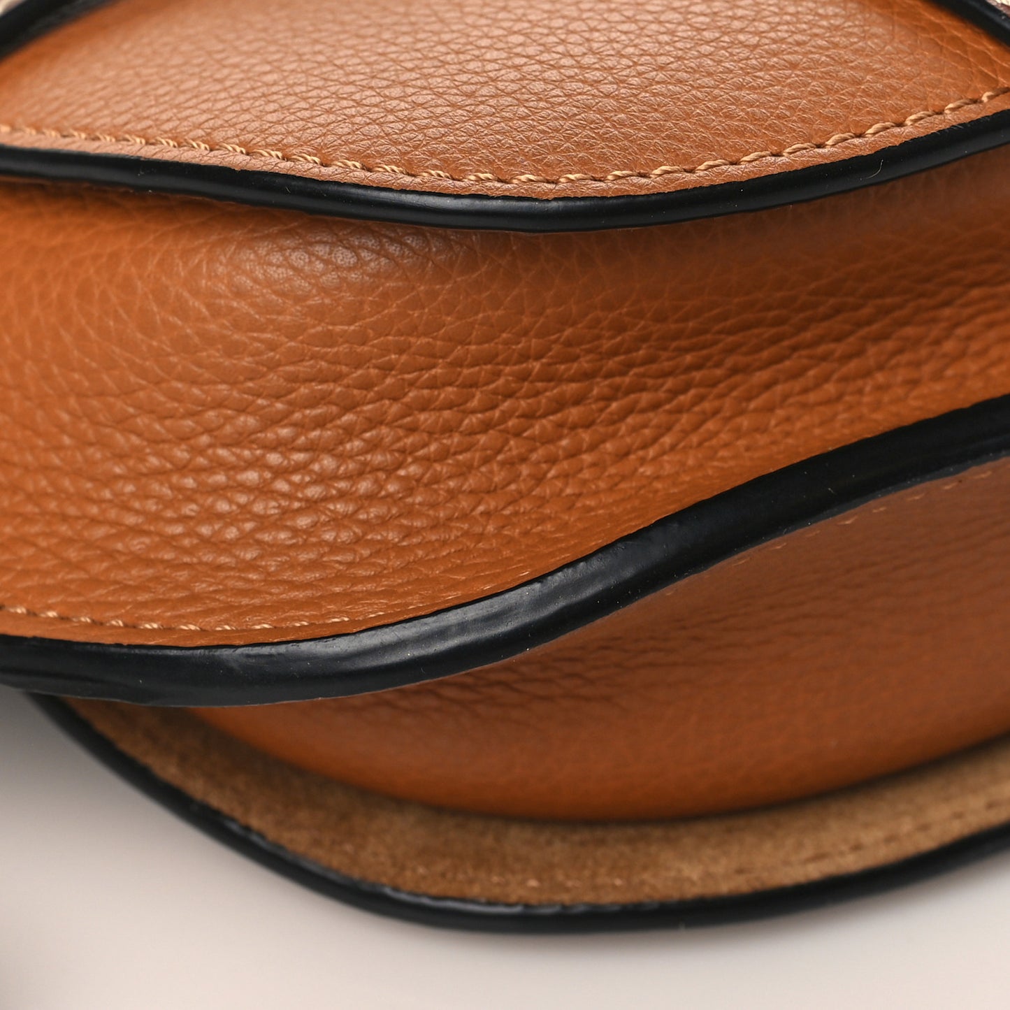 Grained Calfskin Mini Gate Crossbody Bag Caramel Pecan