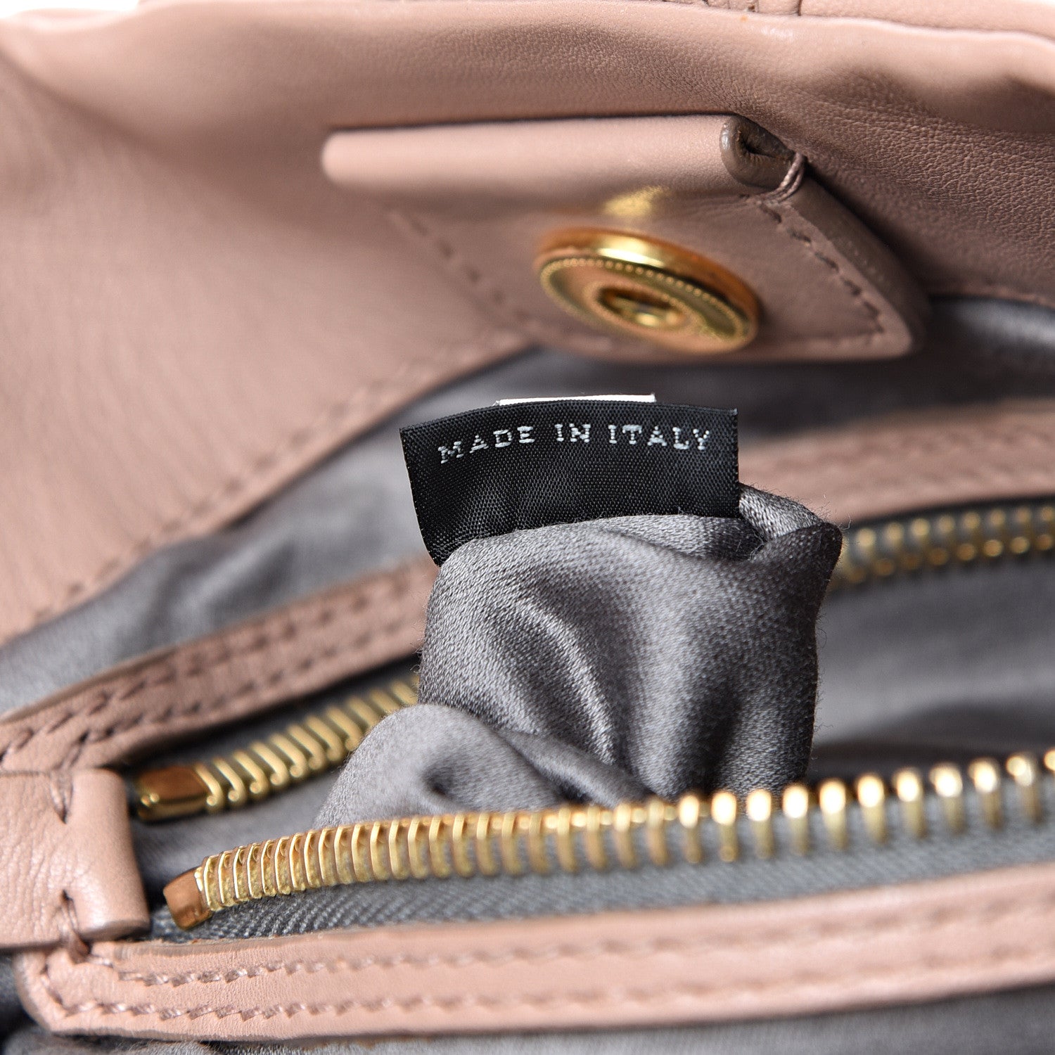 Miu Miu Vitello Lux Gathered Tote Cammeo 6 of 18