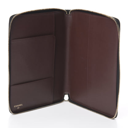 Chanel Caviar Quilted Zip Around Notebook Agenda Cover Black 4 of 7