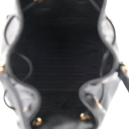 Prada Soft Calfskin Saffiano Mini Bucket Crossbody Bag Black 4 of 9