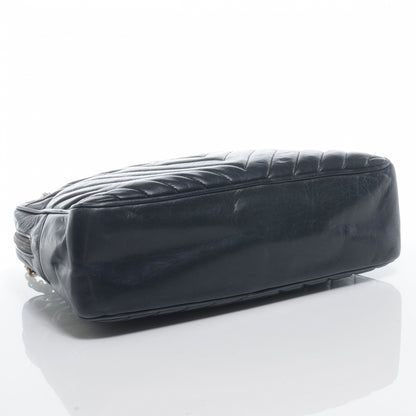 Chanel Lambskin Chevron Quilted Camera Case Navy 4 of 7