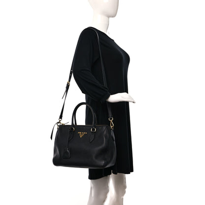 Prada Vitello Phenix Bauletto Black 2 of 9