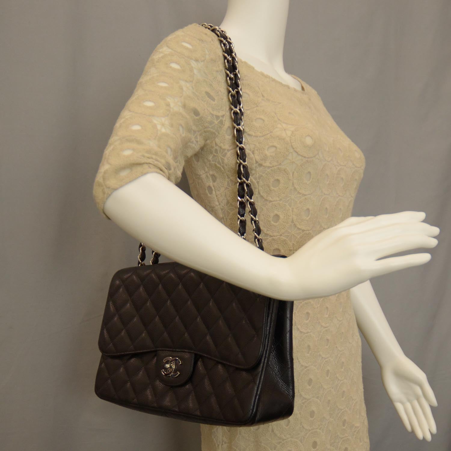Chanel Caviar Jumbo Single Flap Black 2 of 10