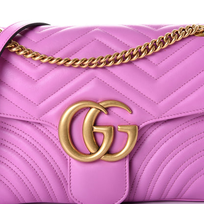 Gucci Calfskin Matelasse Medium GG Marmont Shoulder Bag Candy Mousse 9 of 9