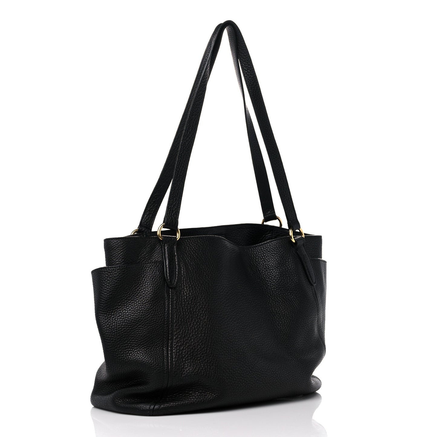 Vitello Daino Shoulder Bag Black