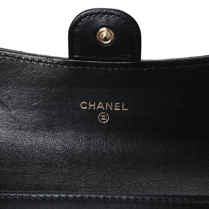 Chanel Lambskin Quilted Medium Gusset Flap Wallet Black 6 of 9