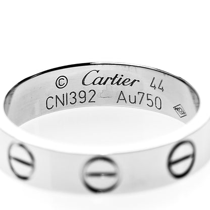 Cartier 18K White Gold 3.5mm LOVE Wedding Band Ring 44 3 3 of 4