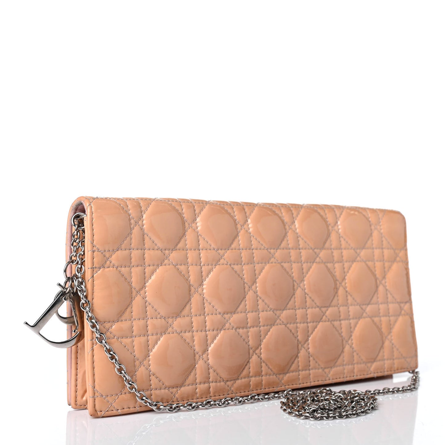 Patent Cannage Lady Dior Convertible Clutch Pink