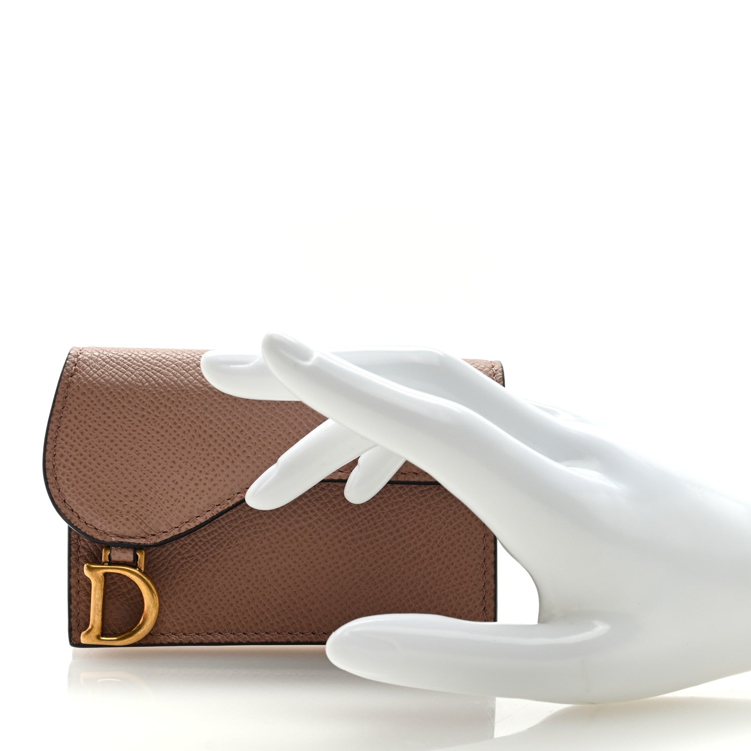 Christian Dior Grained Calfskin Saddle Card Holder Fard 2 of 6