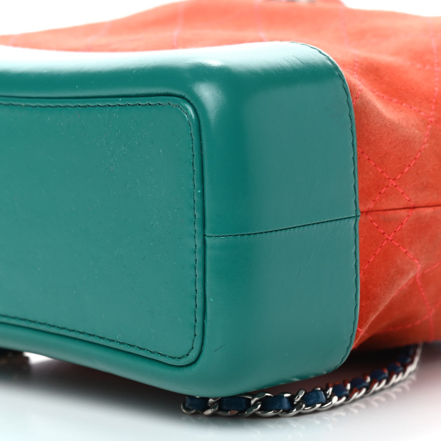 Chanel Suede Calfskin Quilted Small Gabrielle Backpack Orange Green 12 of 12
