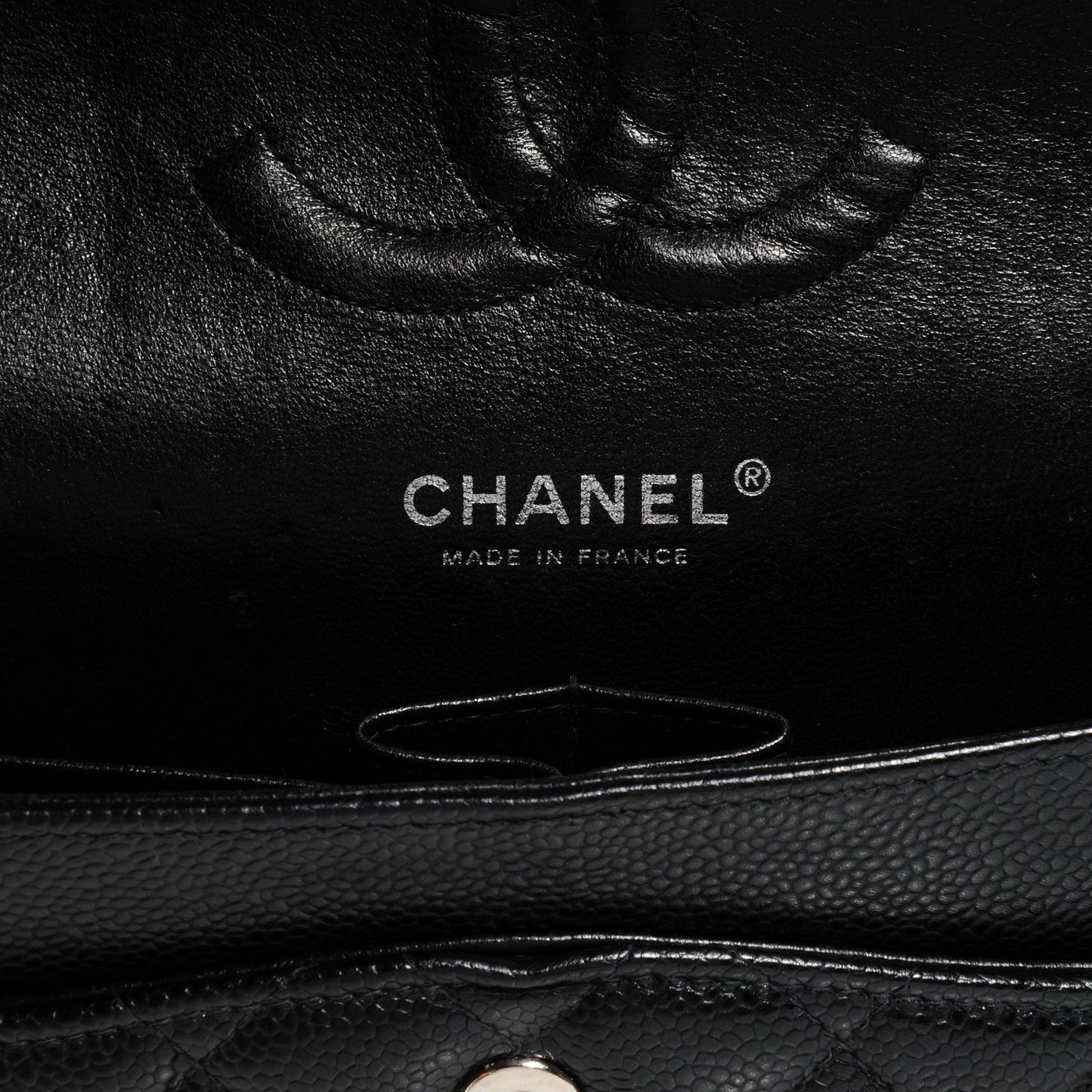 Caviar Quilted Medium Double Flap Black