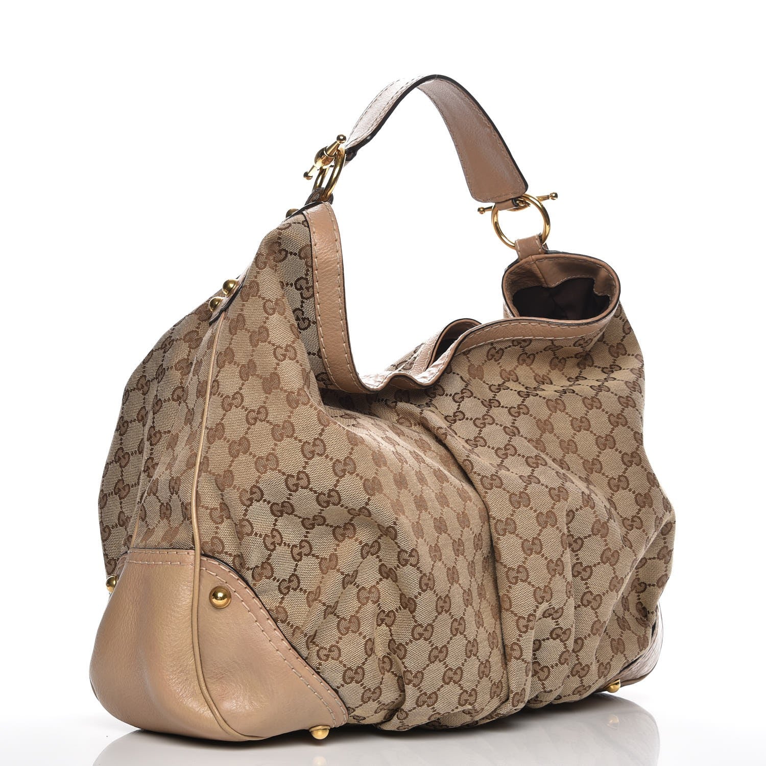Gucci Monogram Large Jockey Hobo Beige 3 of 7