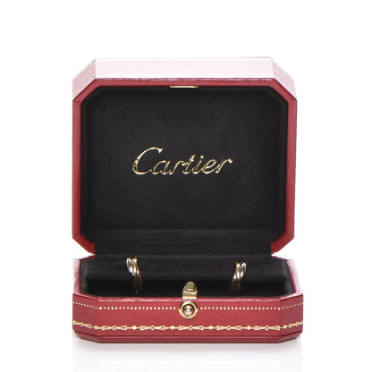 Cartier 18K Pink Yellow White Gold 13mm Trinity Hoop Earrings 5 of 6