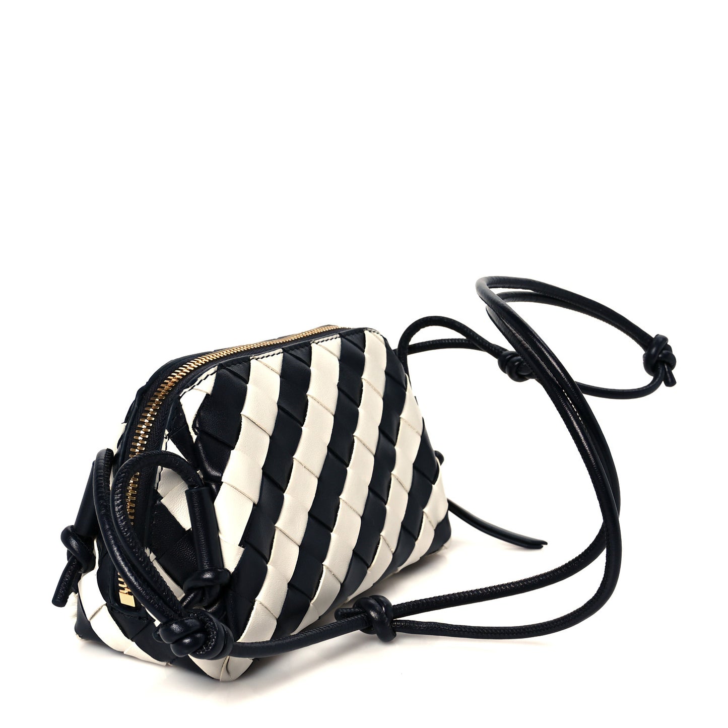 Nappa Intrecciato Striped Concert Pouch Space Chalk