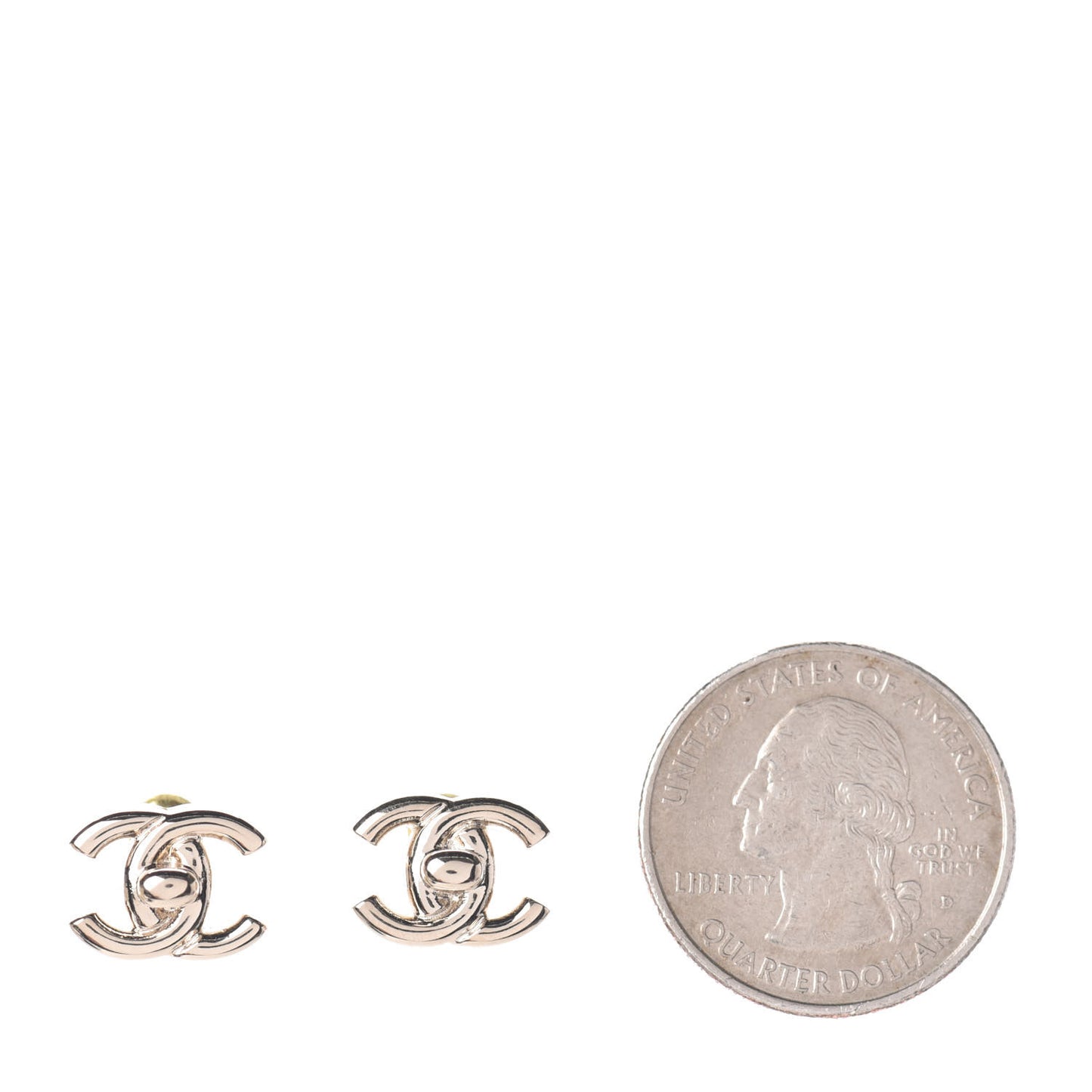 Metal CC Turnlock Earrings Gold