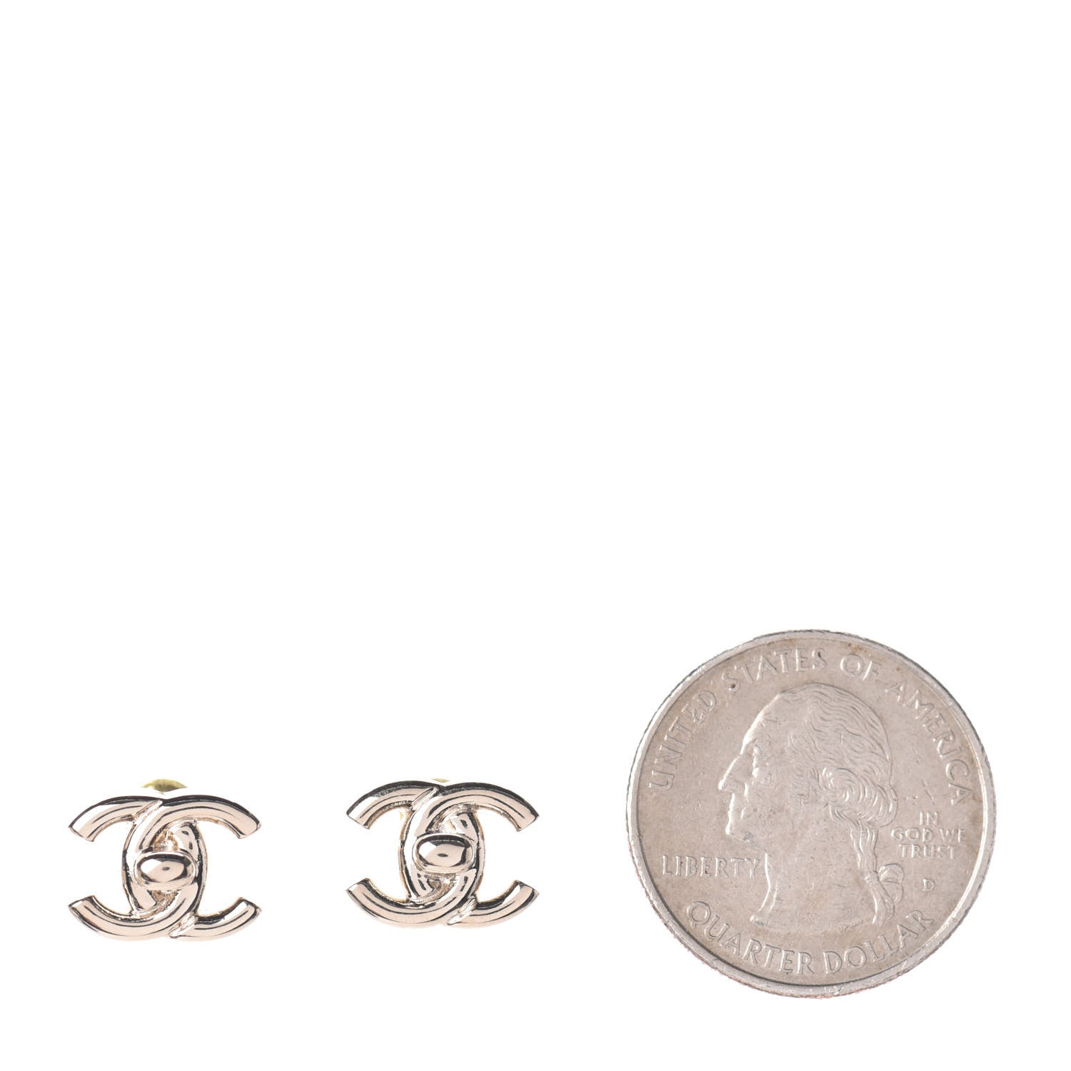 Chanel Metal CC Turnlock Earrings Gold 2 of 5