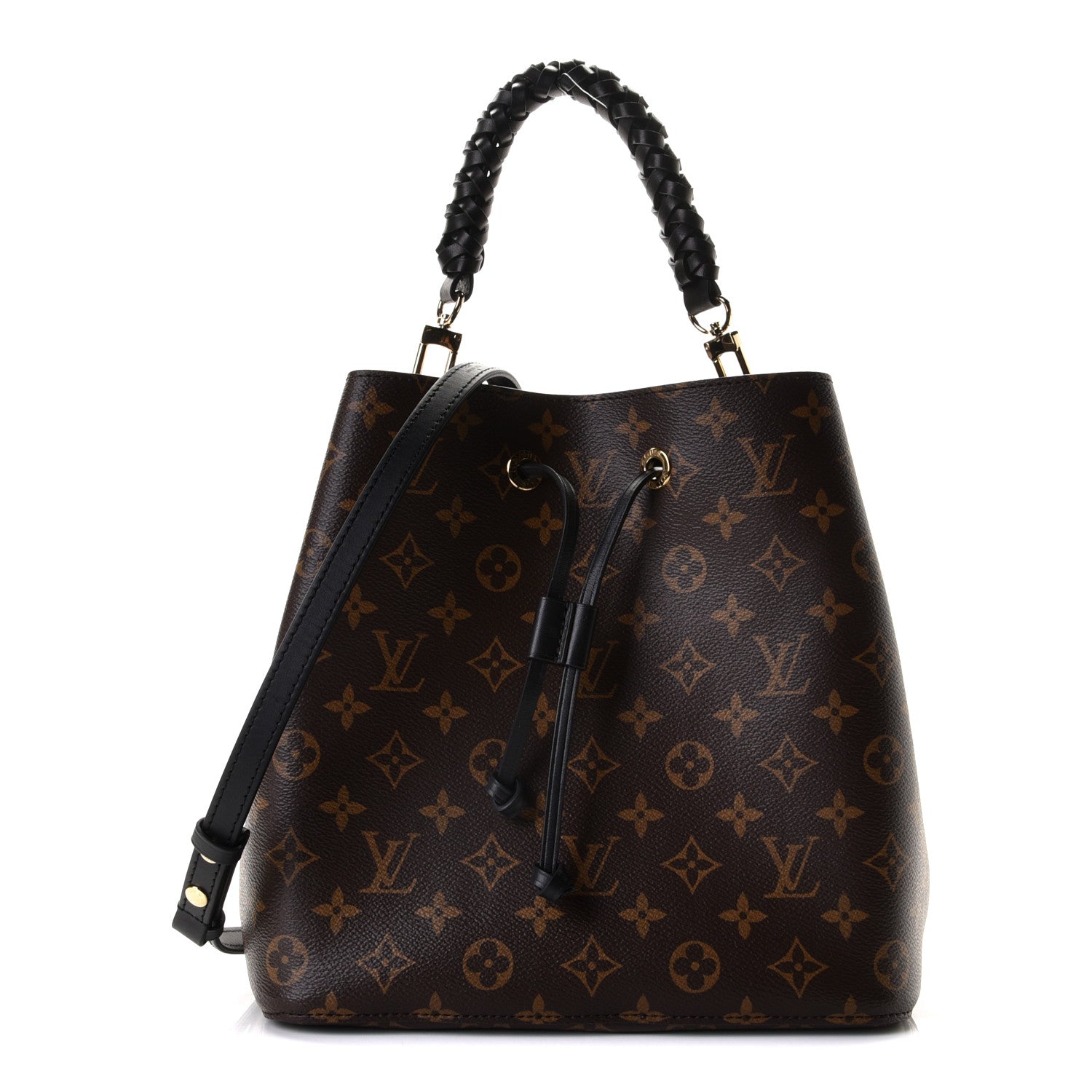 Louis Vuitton Monogram Braided Neonoe MM Black 1 of 4
