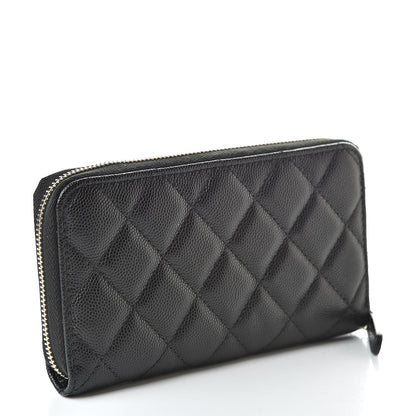 Chanel Caviar Quilted Small Zip Around Wallet Black 3 of 9