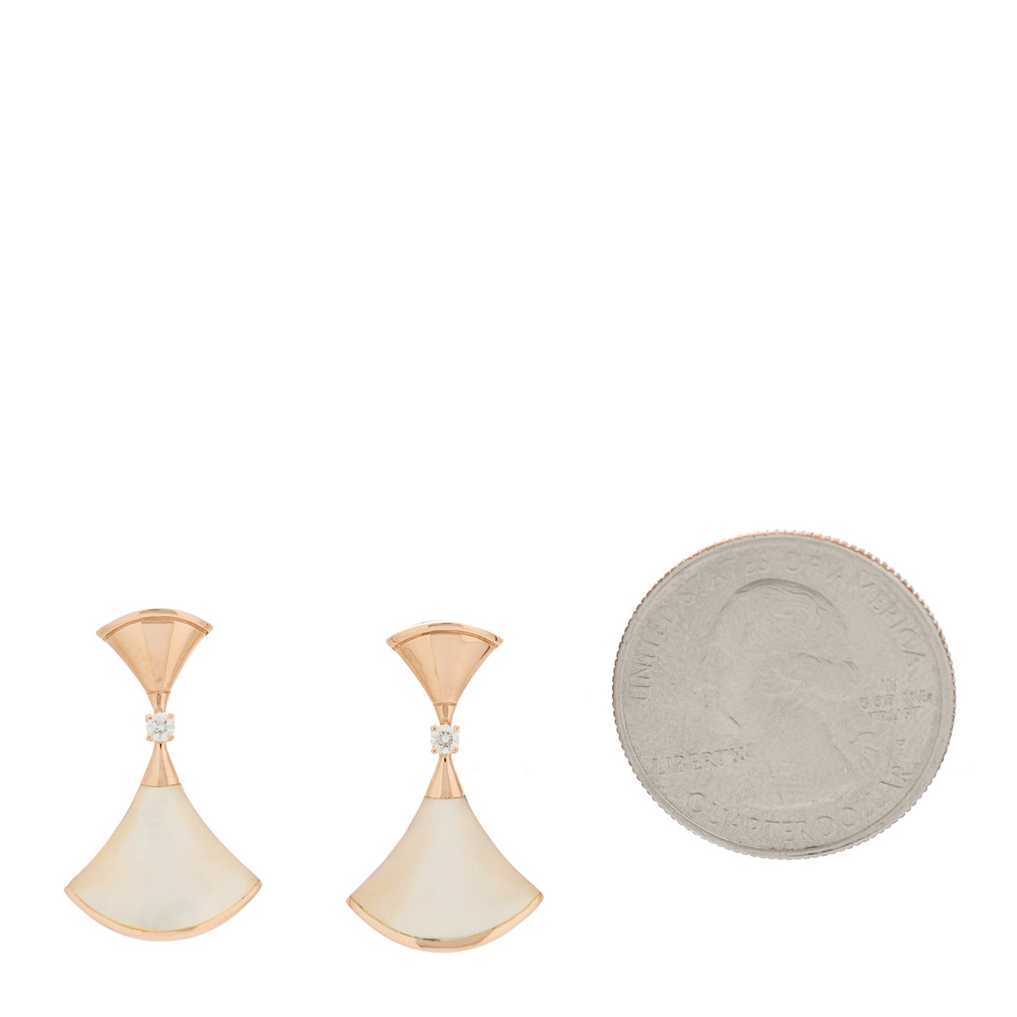 18K Rose Gold Diamond Mother of Pearl Divas' Dream Earrings