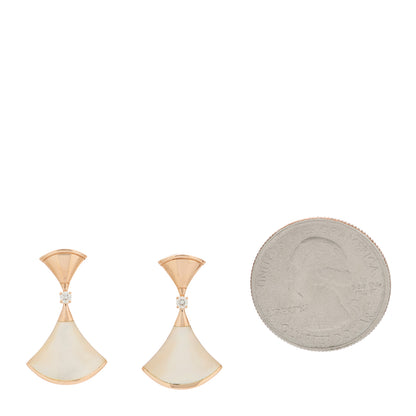 Bulgari 18K Rose Gold Diamond Mother of Pearl Divas' Dream Earrings 2 of 5