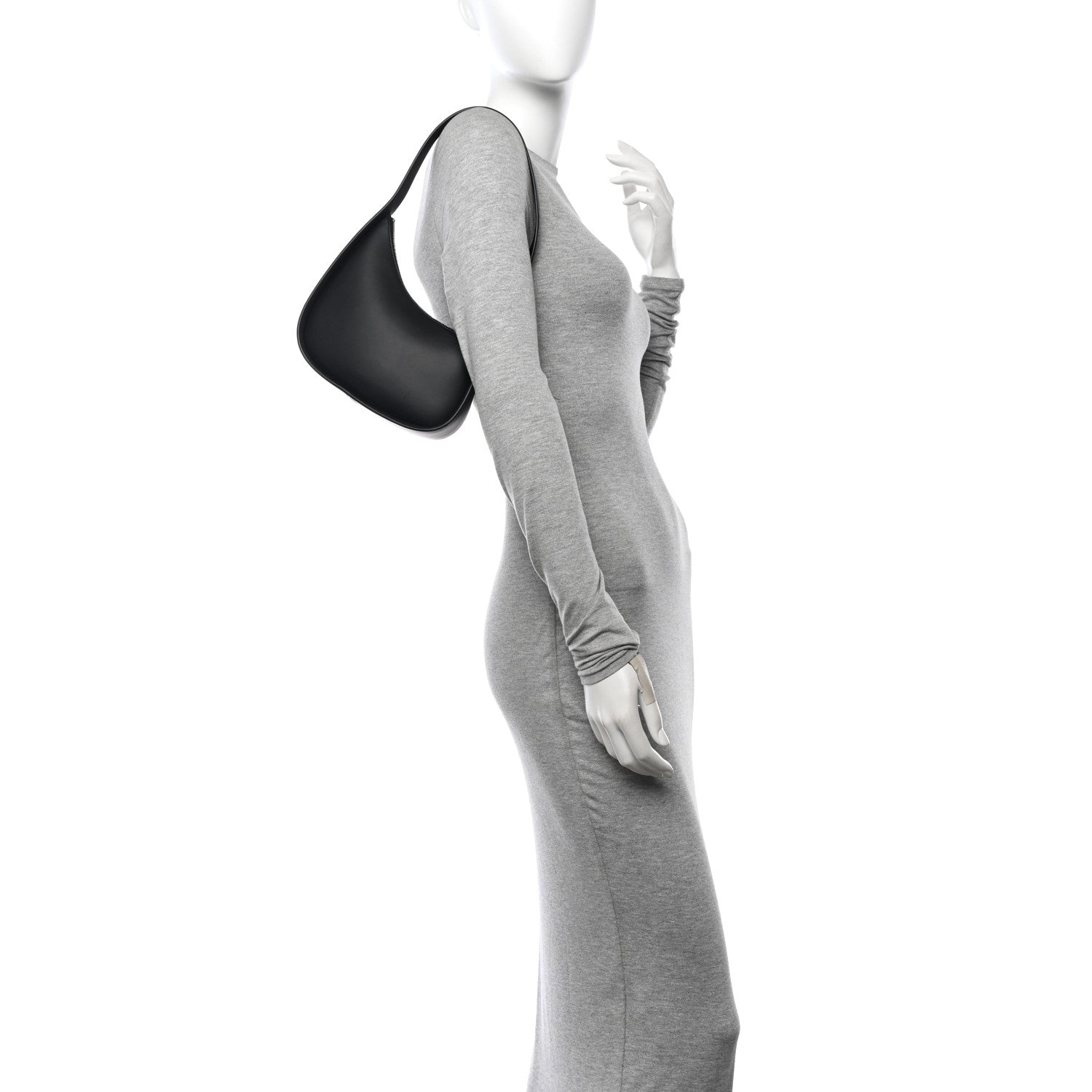 The Row Smooth Calfskin Half Moon Shoulder Bag Black 2 of 11