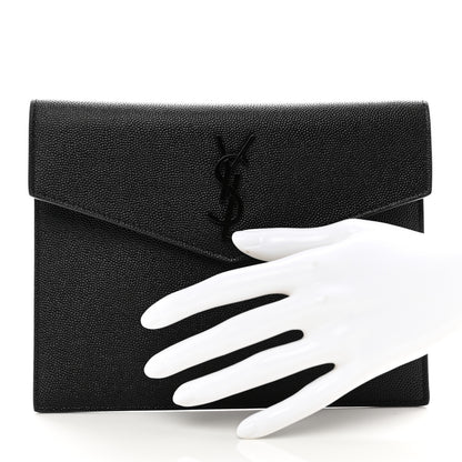 Saint Laurent Grain De Poudre Uptown Baby Pouch Black 2 of 8