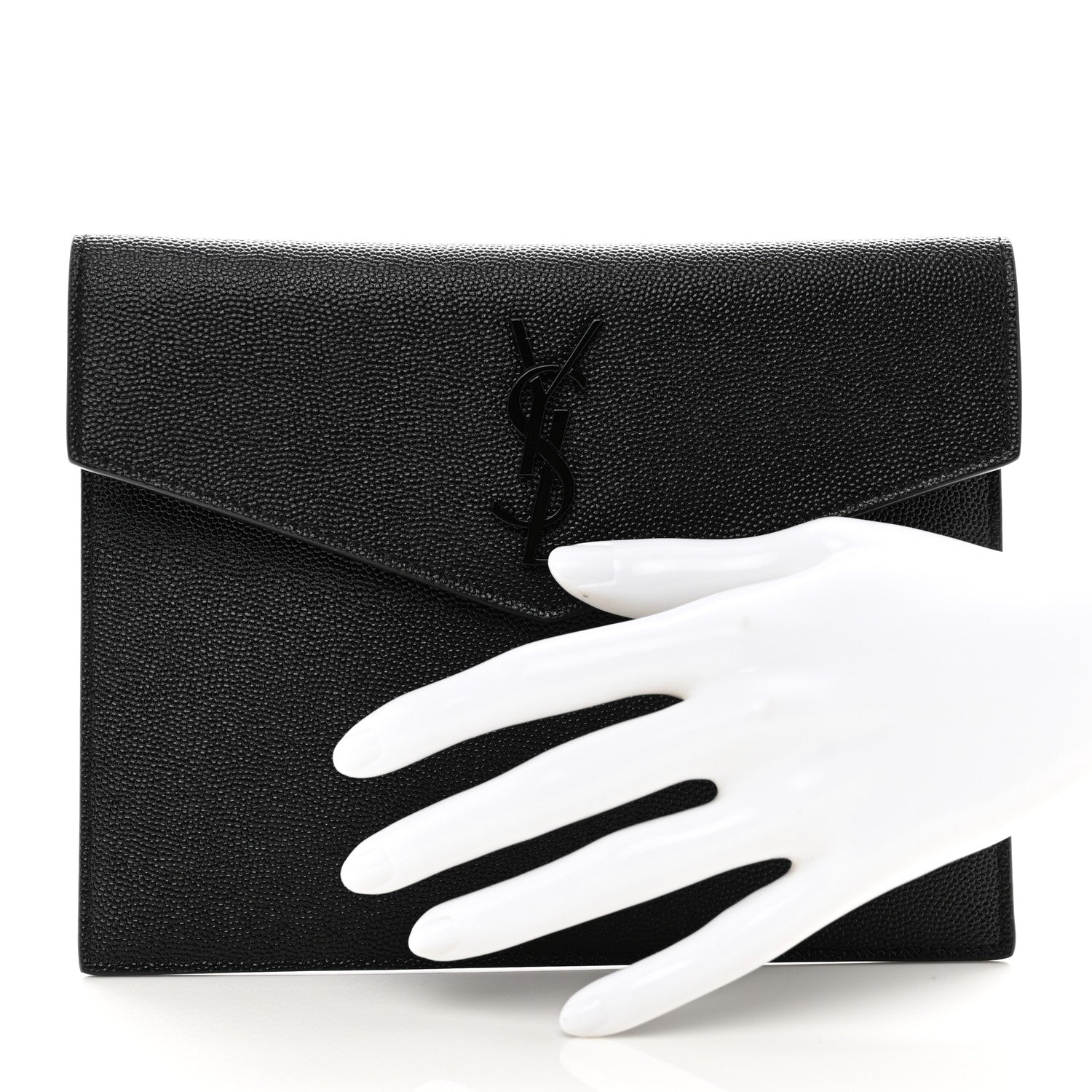 Saint Laurent Grain De Poudre Uptown Baby Pouch Black 2 of 8