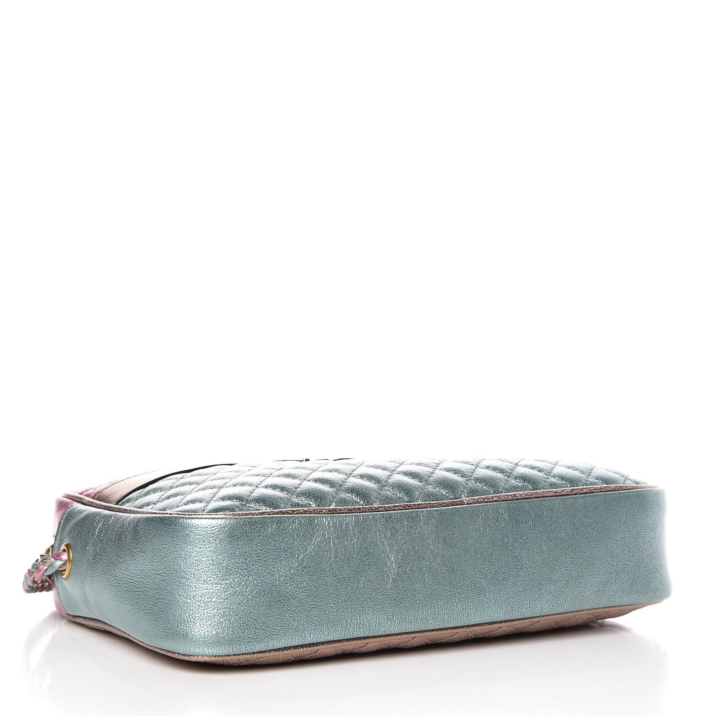 Laminated Nappa Trapuntata Small Zumi Shoulder Bag Rosa Lago Rame