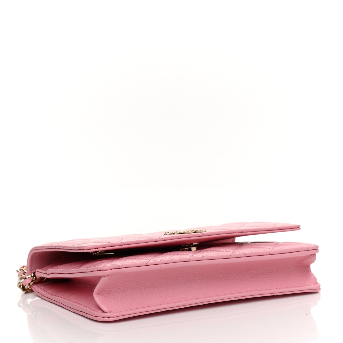 Caviar Quilted Chain CC Wallet On Chain WOC Pink