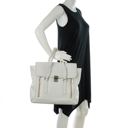 3.1 Phillip Lim 3.1 Calfskin Large Pashli Satchel White 2 of 13