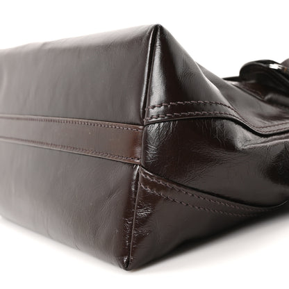 Miu Miu Vitello Shine Logo Embossed Bag Moro 9 of 9