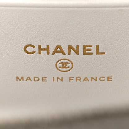 Chanel Caviar Quilted Crystal Hearts Small Vanity Case With Chain White 6 of 15