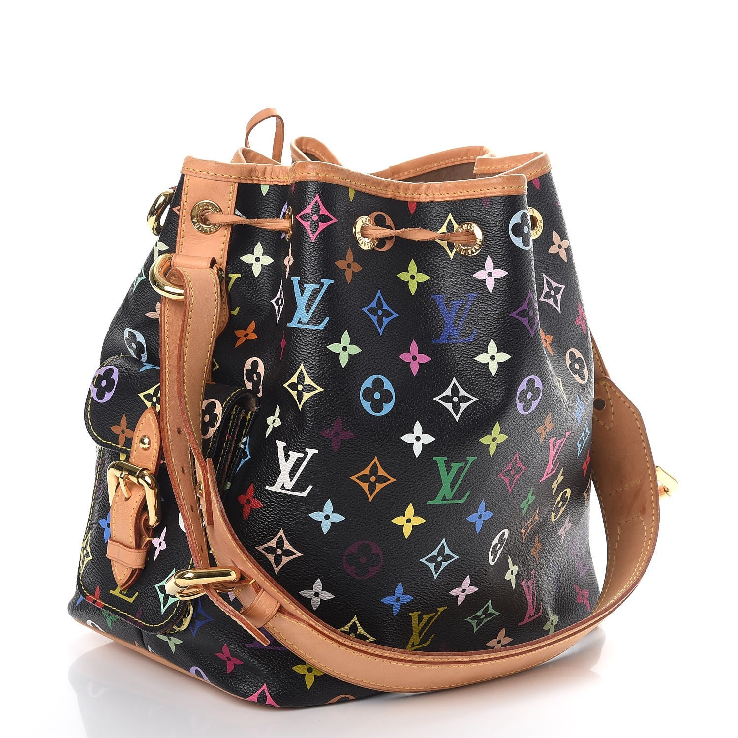 Louis Vuitton Monogram Multicolor Petit Noe Black 3 of 10