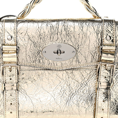 Mulberry Metallic Crinkled Calfskin Medium Alexa Gold 8 of 10