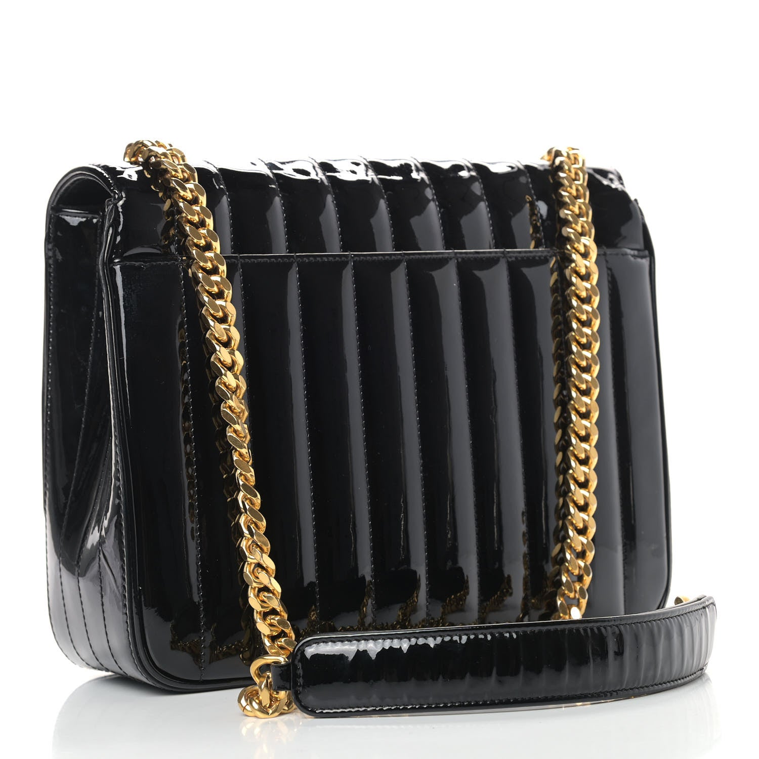 Saint Laurent Patent Matelasse Monogram Large Vicky Chain Bag Black 3 of 15