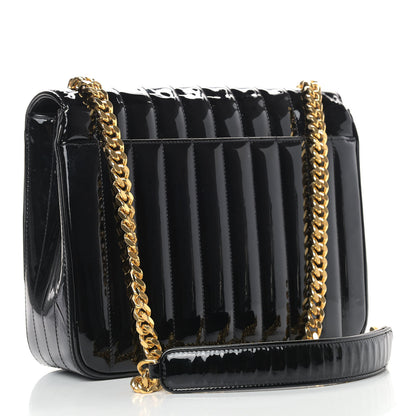 Saint Laurent Patent Matelasse Monogram Large Vicky Chain Bag Black 3 of 15