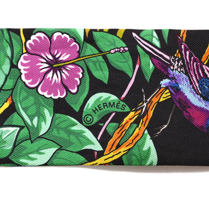 Hermes Silk Jungle Love Love Twilly Black Vert Rose Vif 3 of 4