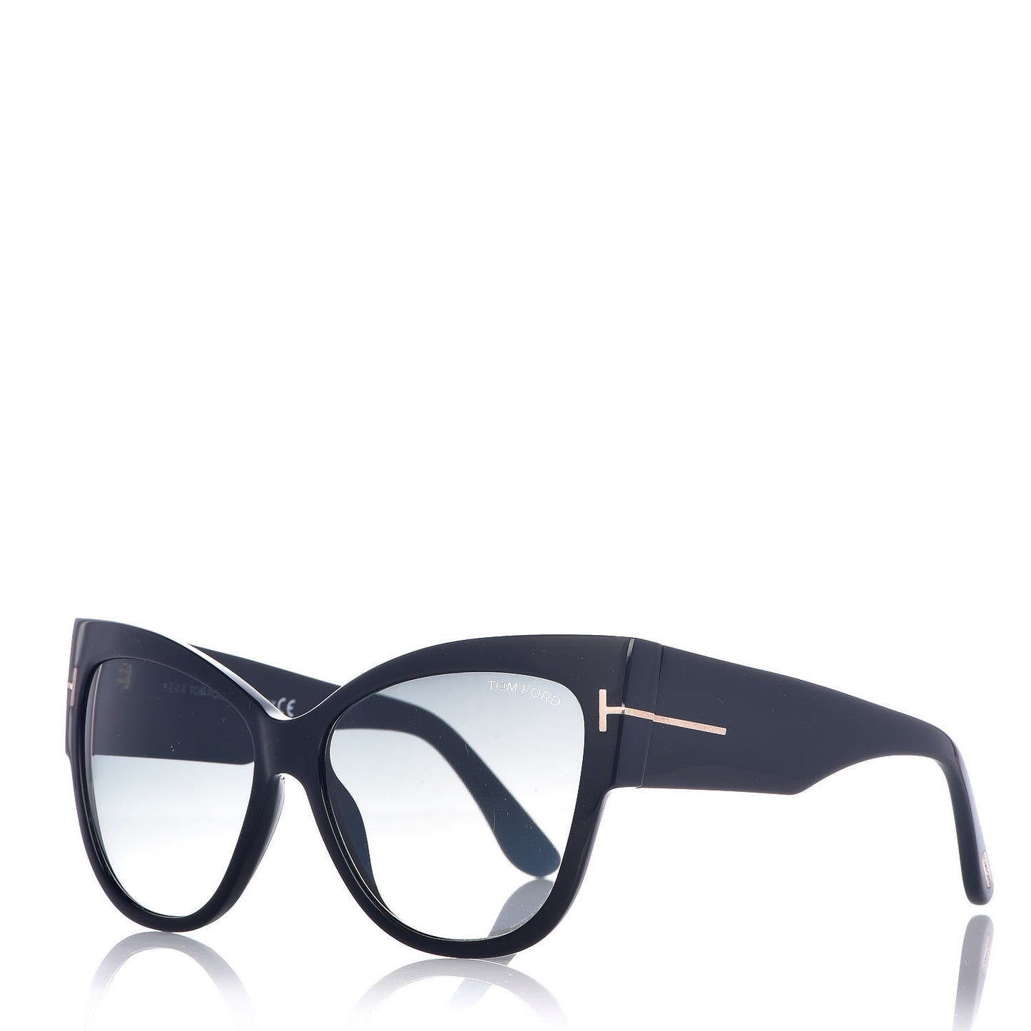 Acetate Anoushka Cat Eye Sunglasses TF371 Black