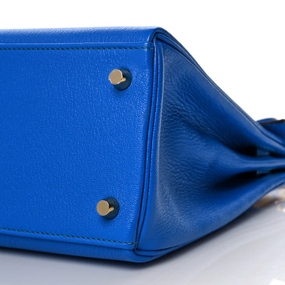 Hermes Chevre Mysore Horseshoe Kelly Retourne 28 Bleu Hydra Bleu Paon 9 of 10