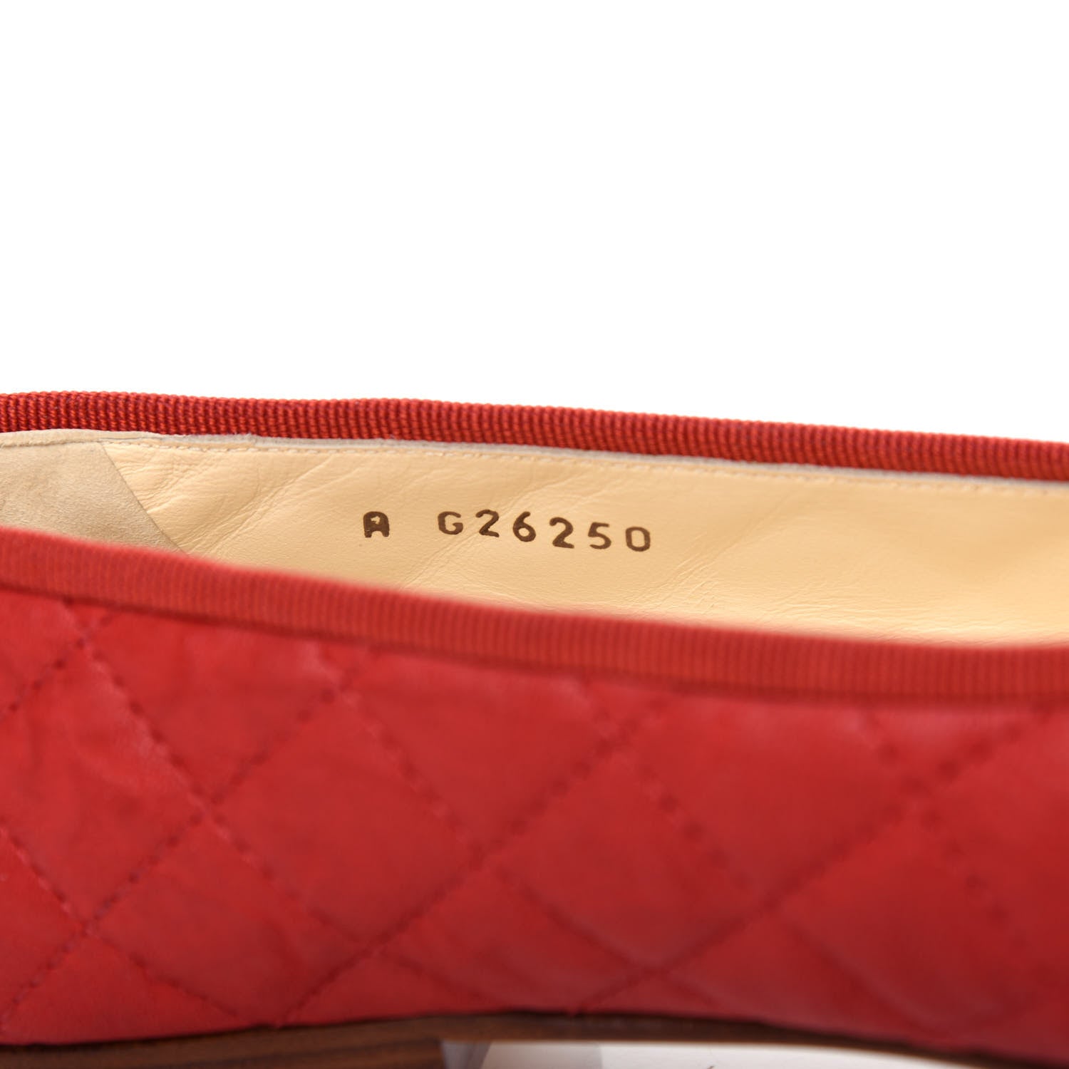 Chanel Aged Calfskin Quilted CC Cap Toe Ballerina Flats 36 Red 10 of 13