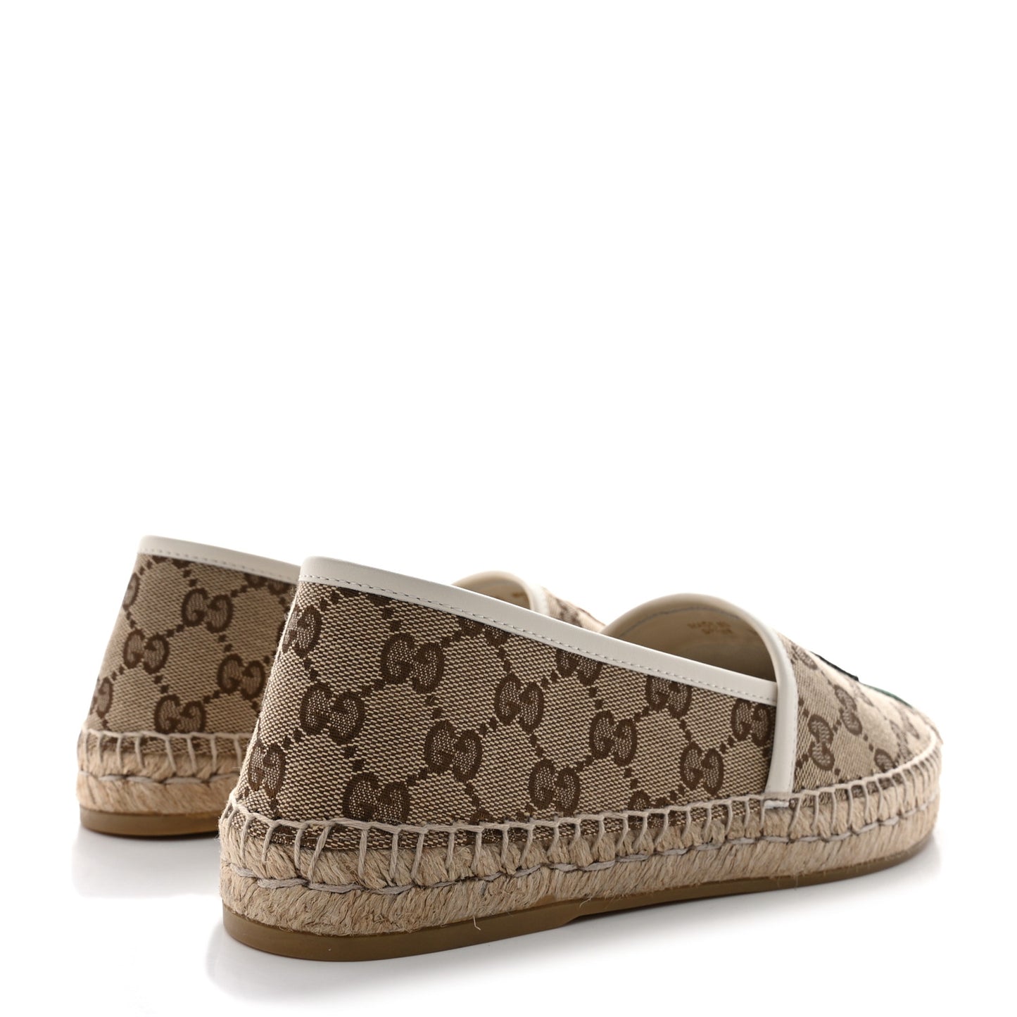 X PIKARAR GG Supreme Monogram Espadrilles 39 Beige Ebony White