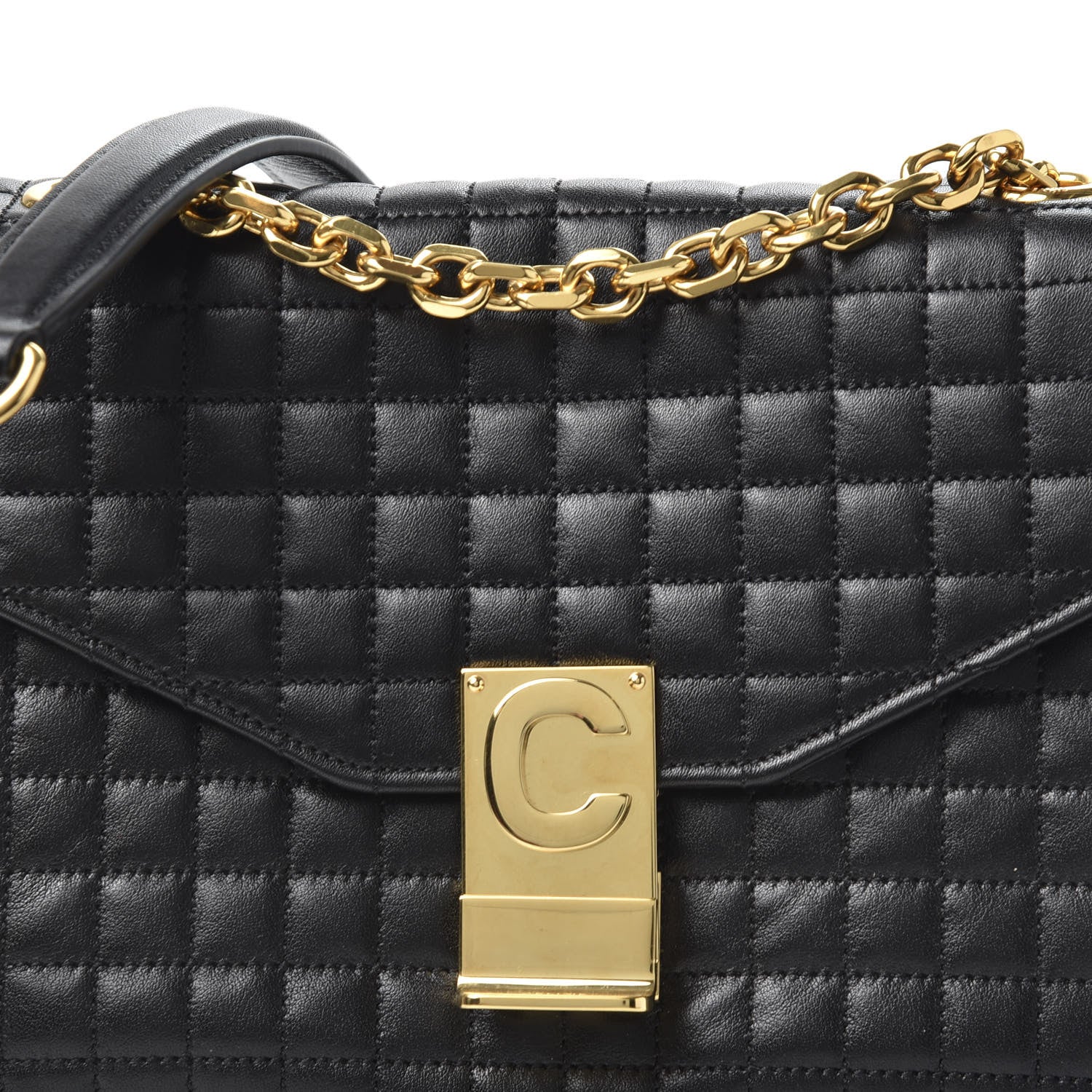 Celine Calfskin Quilted Medium C Bag Black 9 of 9