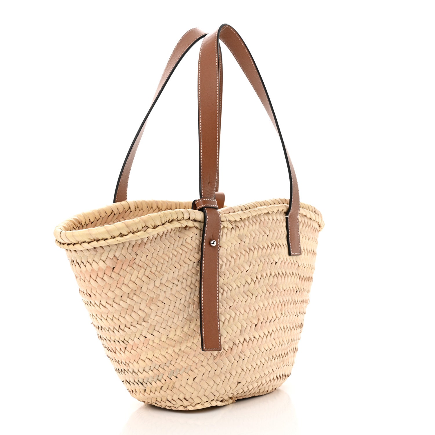 Loewe Raffia Basket Tote Bag Natural Tan 3 of 9